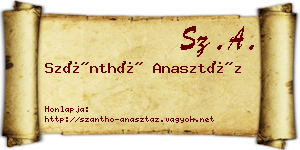 Szánthó Anasztáz névjegykártya